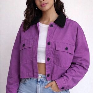 Wild Fable Vibrant Purple Utility Jacket. 
PTP 25”. Length 21”